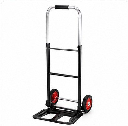 Folding Hand Truck 80KG Heavy Duty Two-Wheeled Rubber Wheels Dolly Cart Moving Aluminum/Steel Construction Utility Cart Cargo