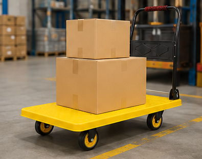 Plastic Platform Trolley 4 Wheel Foldable Warehouse Trolley Platform for Transportation