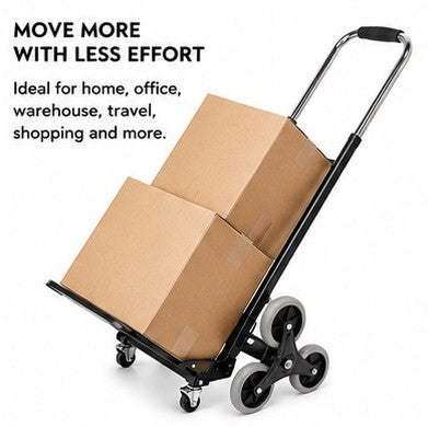 6-Wheel Iron Alloy Industrial Cart Trolley Platform Metal Stair Climber Truck Powder Coated
