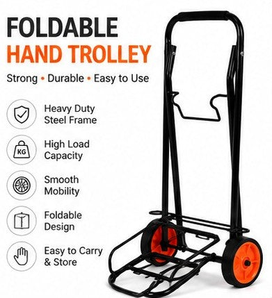 Wholesale Durable Lightweight 40kgs Weight Capacity Two Wheels Outdoor Shopping Folding Handcart Garden Luggage Trolley Cart