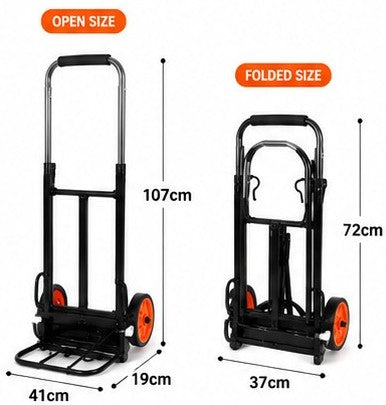 Wholesale Durable Lightweight 40kgs Weight Capacity Two Wheels Outdoor Shopping Folding Handcart Garden Luggage Trolley Cart