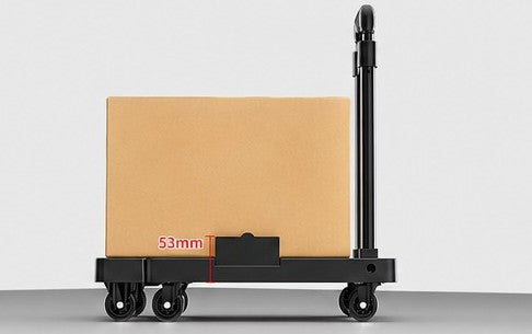 Folding Hand Truck Dolly Moving 176LB Heavy Duty Portable Luggage Cart 6 Wheels Extendable Utility Platform Black