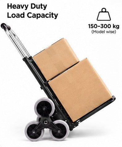 6-Wheel Iron Alloy Industrial Cart Trolley Platform Metal Stair Climber Truck Powder Coated