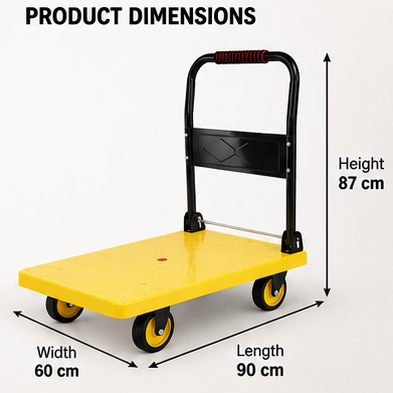 Plastic Platform Trolley 4 Wheel Foldable Warehouse Trolley Platform for Transportation