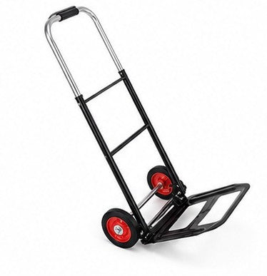 Folding Hand Truck 80KG Heavy Duty Two-Wheeled Rubber Wheels Dolly Cart Moving Aluminum/Steel Construction Utility Cart Cargo