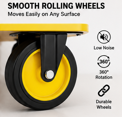 Plastic Platform Trolley 4 Wheel Foldable Warehouse Trolley Platform for Transportation