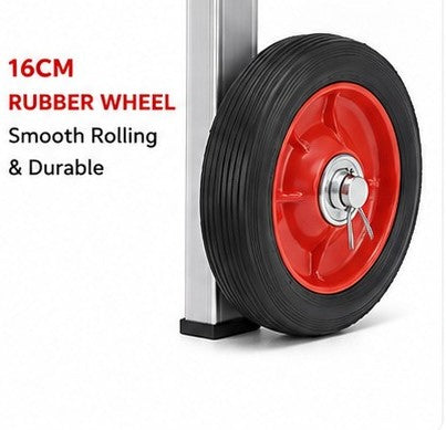 Folding Hand Truck 80KG Heavy Duty Two-Wheeled Rubber Wheels Dolly Cart Moving Aluminum/Steel Construction Utility Cart Cargo