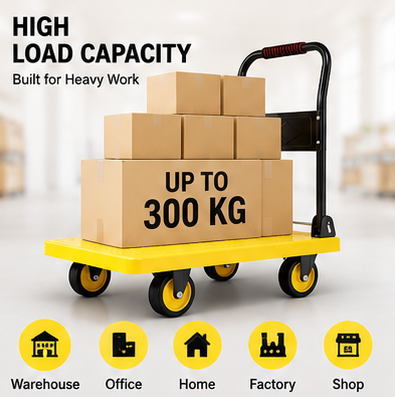 Plastic Platform Trolley 4 Wheel Foldable Warehouse Trolley Platform for Transportation