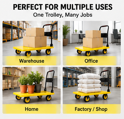 Plastic Platform Trolley 4 Wheel Foldable Warehouse Trolley Platform for Transportation