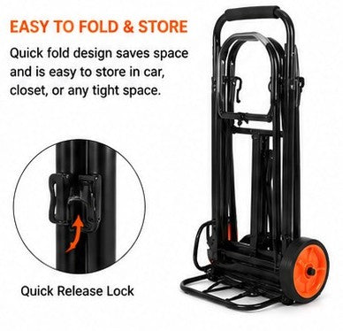 Wholesale Durable Lightweight 40kgs Weight Capacity Two Wheels Outdoor Shopping Folding Handcart Garden Luggage Trolley Cart